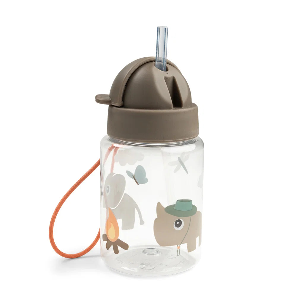 Botella pequeña con pajita | Tiny trails Marrón