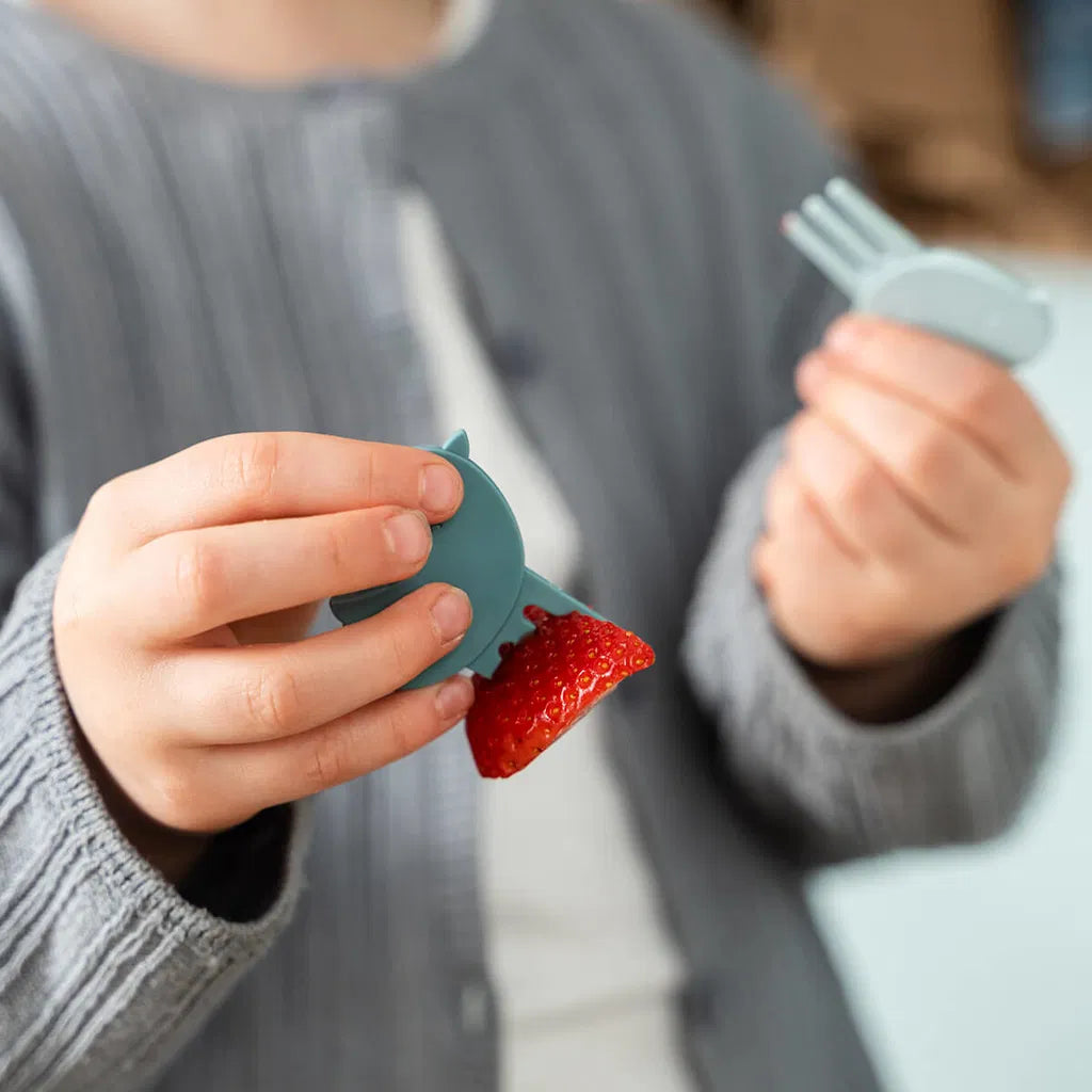 Caja de almuerzo mini con separador | Tiny farm - Azul