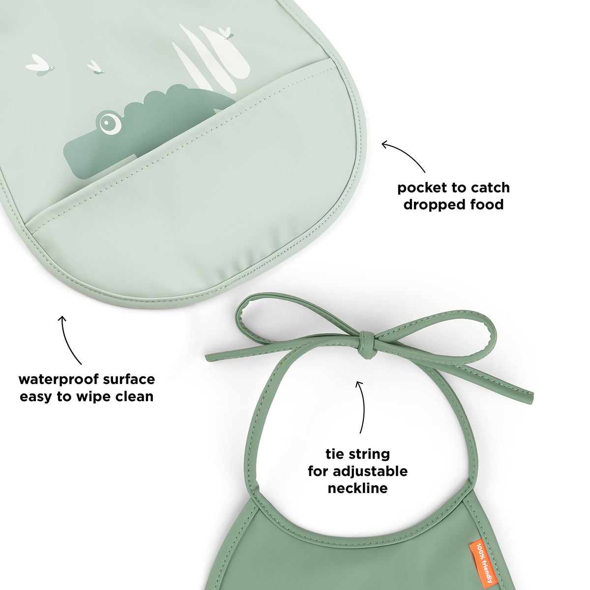 Mini babero (Pack 2 Uds) | Verde