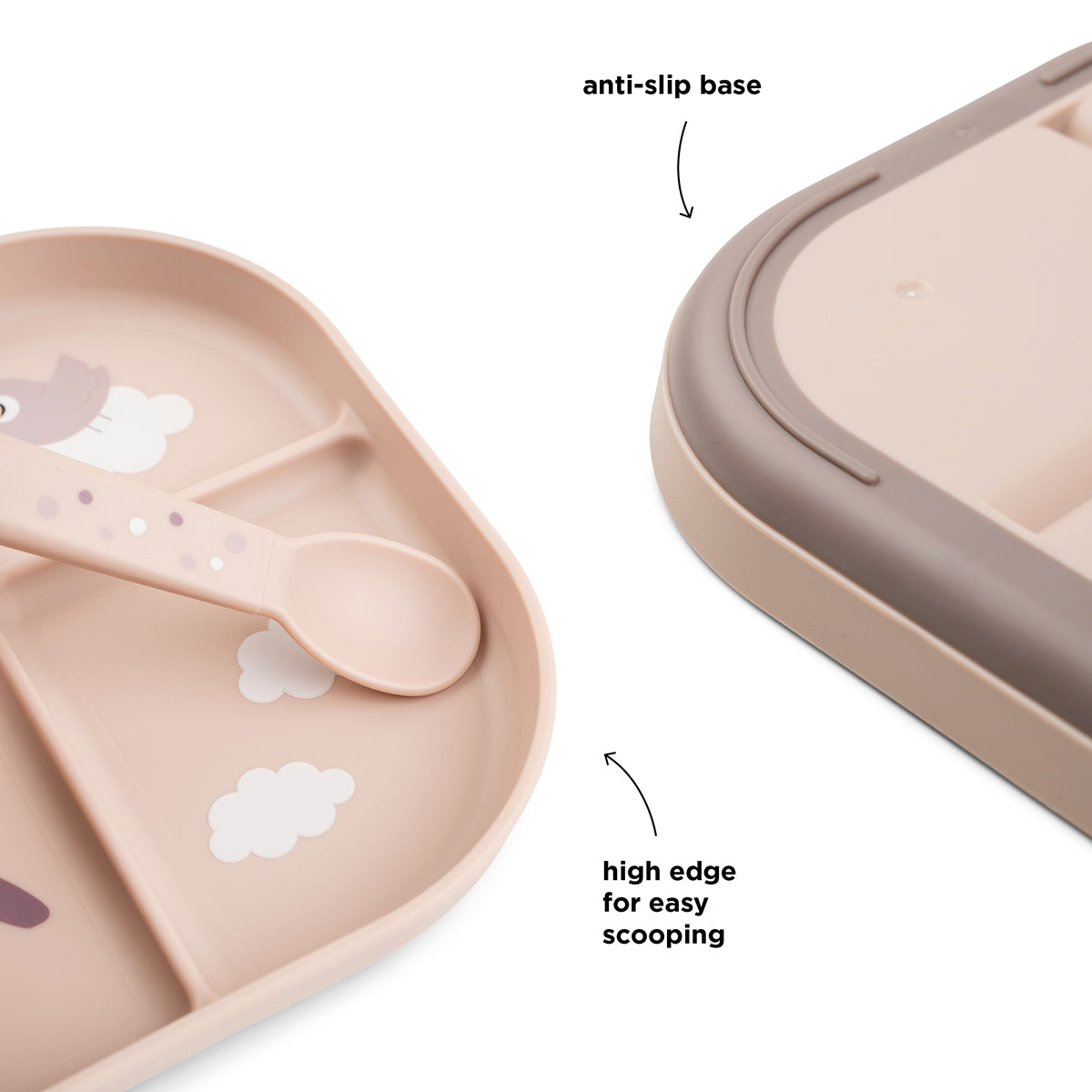 Plato con compartimentos | Foodie - Happy Clouds Powder