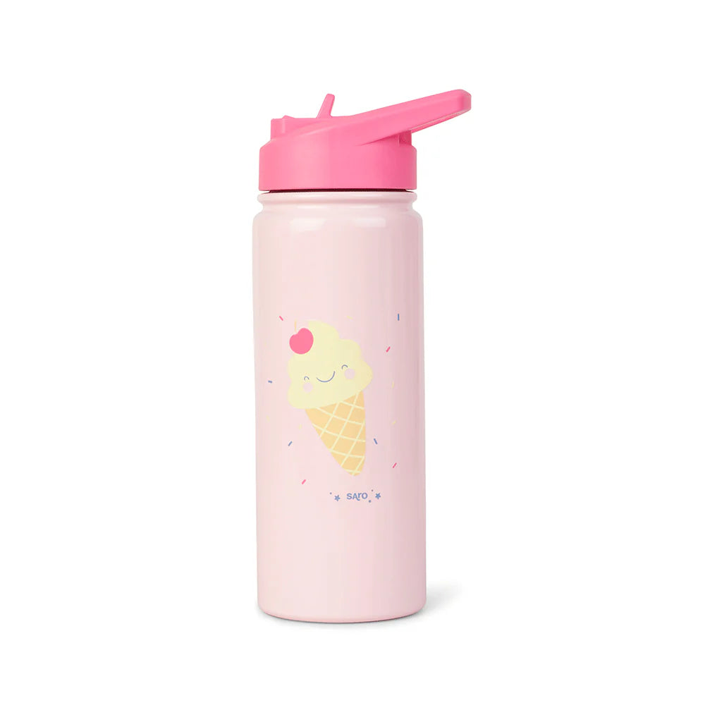 Botella térmica rosa con pajita 500ml