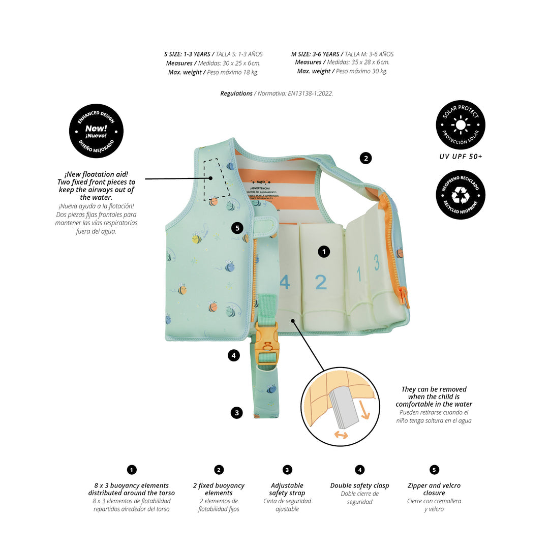 Chaleco flotador de aprendizaje | Bee Happy
