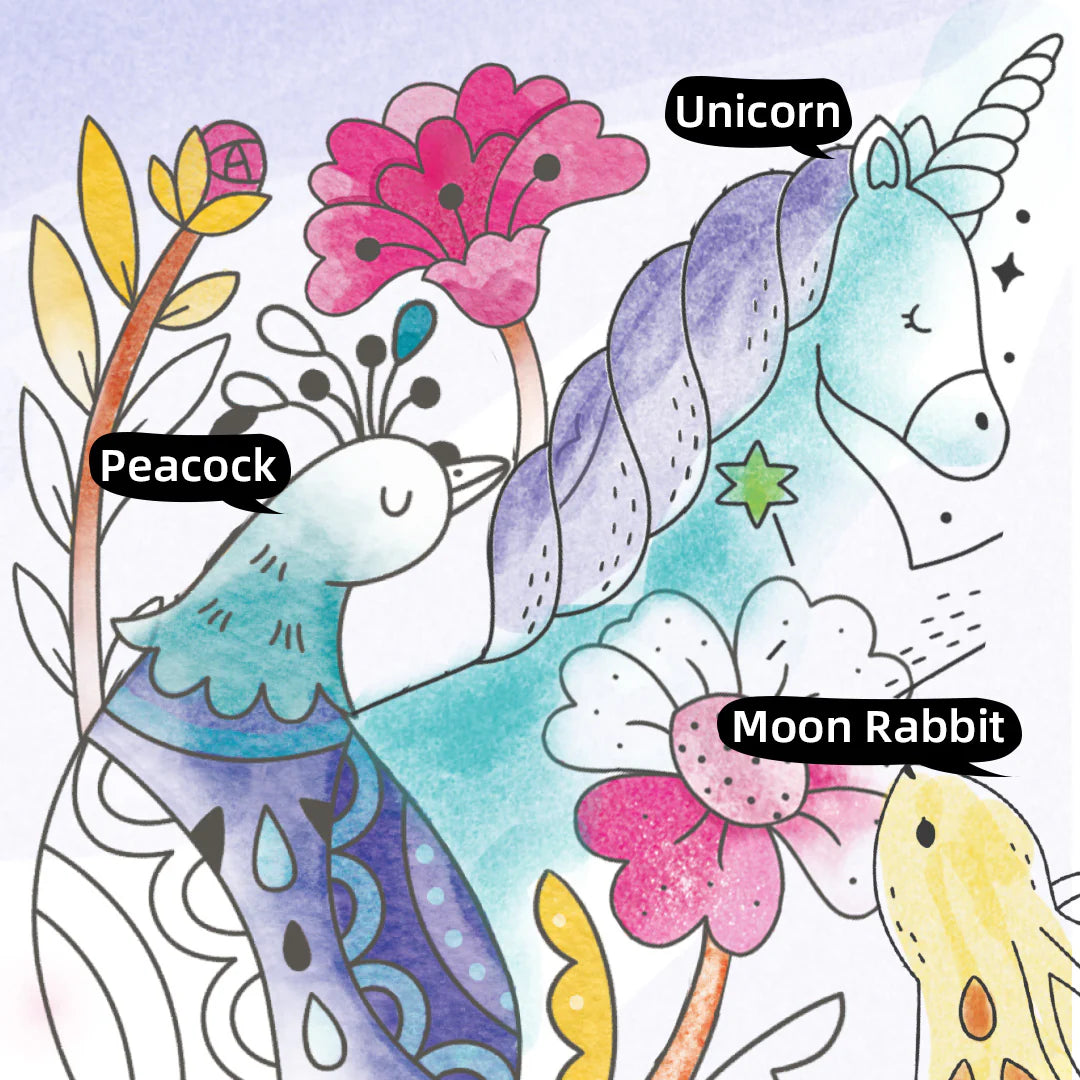 Colorear con acuarelas | Unicornio