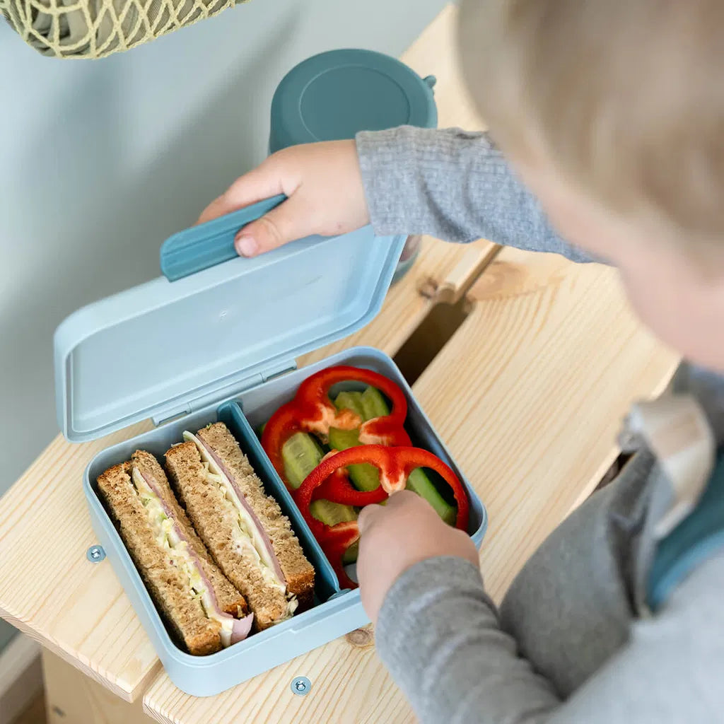 Caja de almuerzo con separador | Tiny farm - Azul