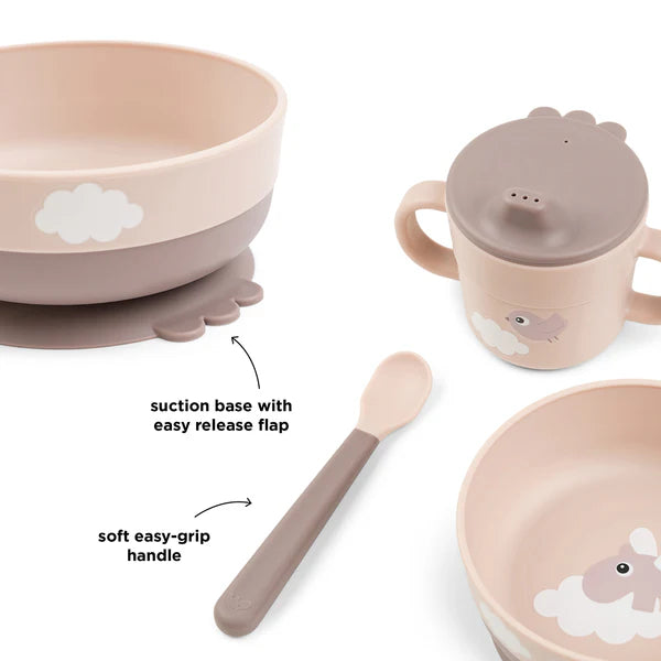 Set "Mi Primera Comida" | Happy clouds - Rosa
