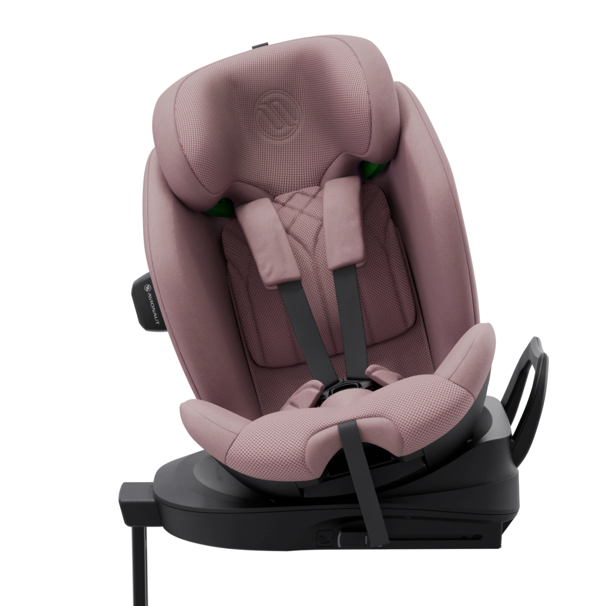 Silla de coche Avionaut Stardust 360 en color rosa, instalación con puerta abierta