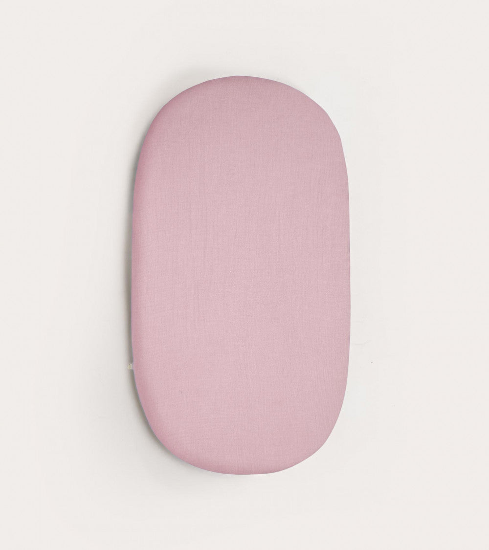 Sabana bajera de muselina 75x40cm | Rosa pétalo