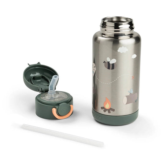 Botella Térmica Infantil 340ml con pajita | Tiny Trails Verde