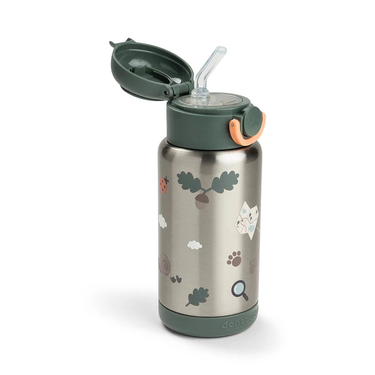 Botella Térmica Infantil 340ml con pajita | Tiny Trails Verde