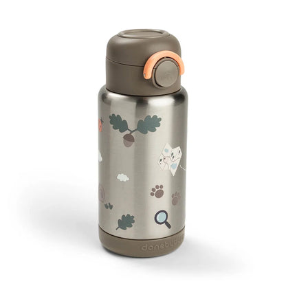Botella Térmica Infantil 340ml con pajita | Tiny Trails Marrón