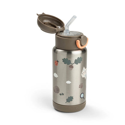 Botella Térmica Infantil 340ml con pajita | Tiny Trails Marrón