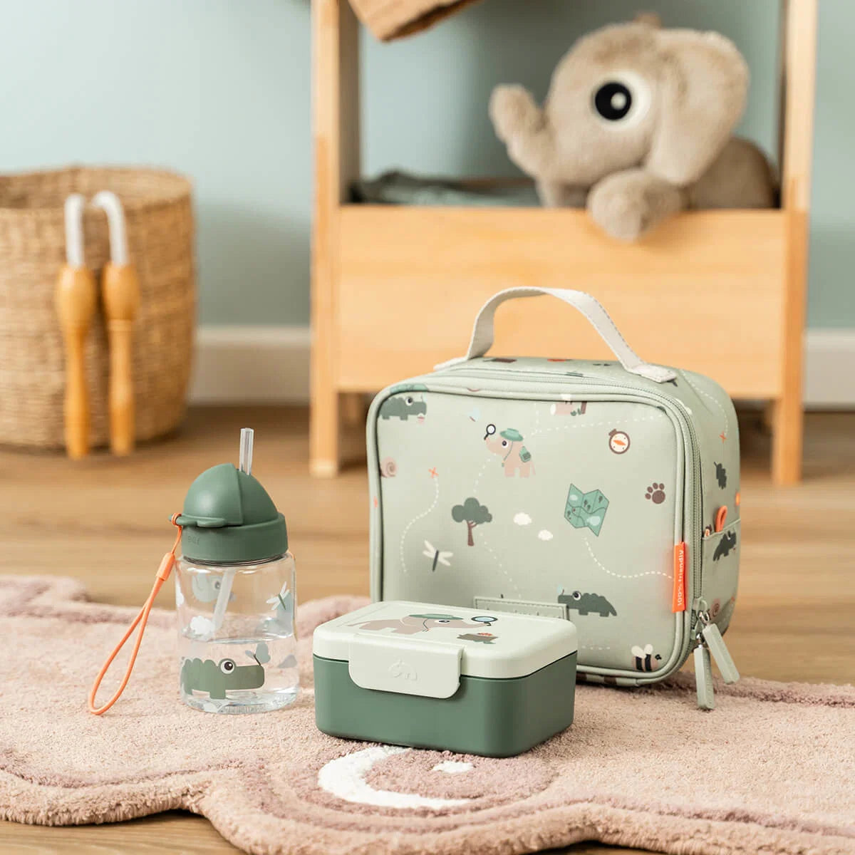 Botella pequeña con pajita | Tiny trails Verde