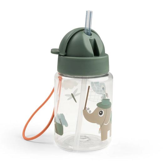 Botella pequeña con pajita | Tiny trails Verde