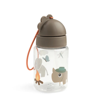 Botella pequeña con pajita | Tiny trails Marrón