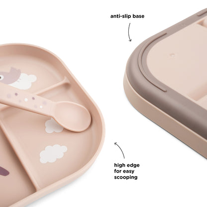 Plato con compartimentos | Foodie - Happy Clouds Powder