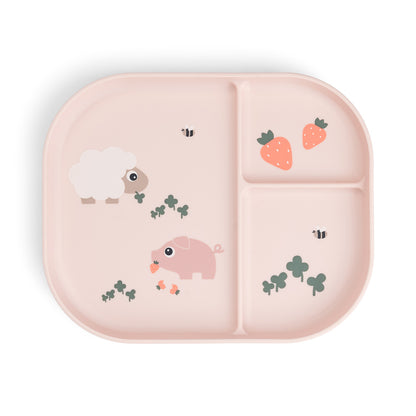 Plato con compartimentos | Tiny Farm - Rosa