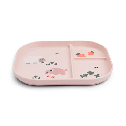 Plato con compartimentos | Tiny Farm - Rosa