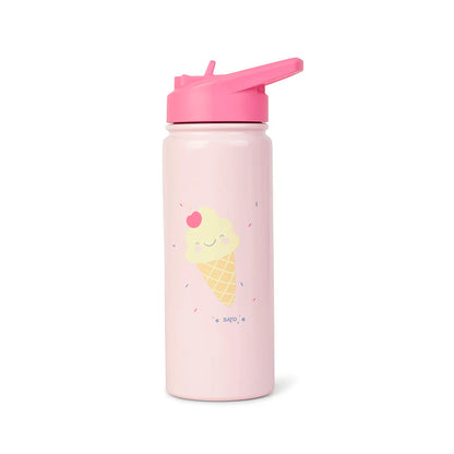 Botella térmica rosa con pajita 500ml