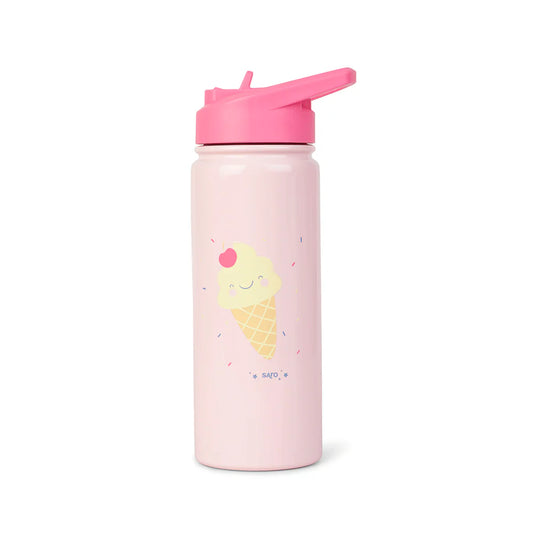 Botella térmica rosa con pajita 500ml