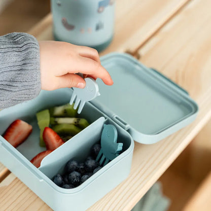 Caja de almuerzo mini con separador | Tiny farm - Azul