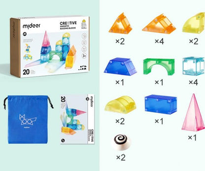 Bloques magnéticos | Juego construcción 3D (20 piezas)