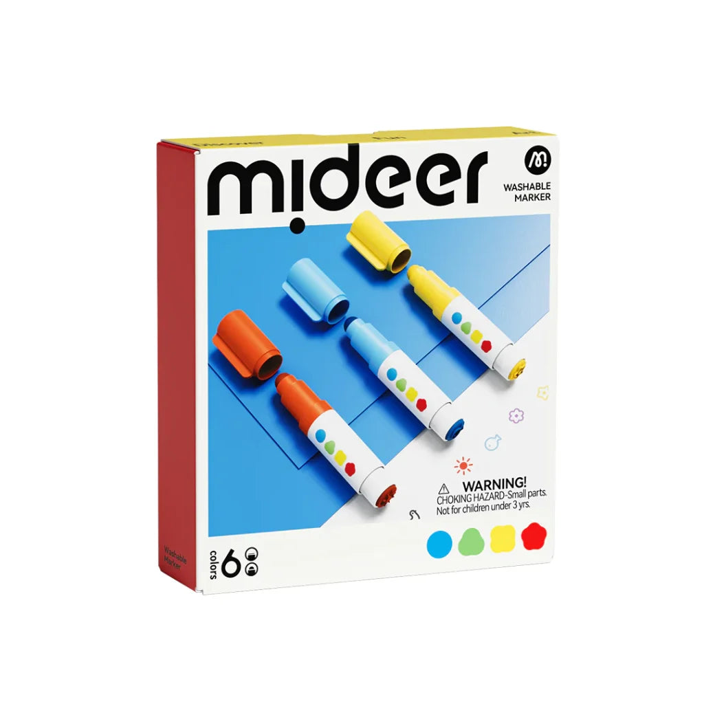 Marcadores lavables con punta redonda (6 colores)