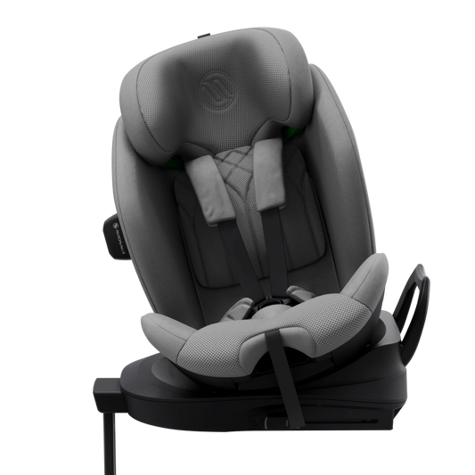 Silla de coche Avionaut Stardust 360 en color gris, vista lateral con puerta abierta