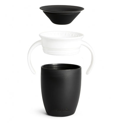Taza antigoteo Miracle 360º con asas 200ml Black and White - Negro
