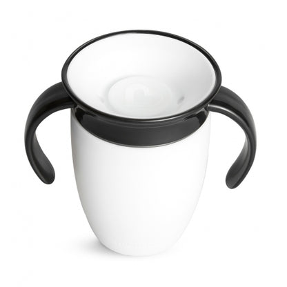 Taza antigoteo Miracle 360º con asas 200ml Black and White - Blanco
