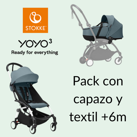 Pack Silla Stokke® YOYO³ | Chasis + Capazo Recién nacido + Textil 6m