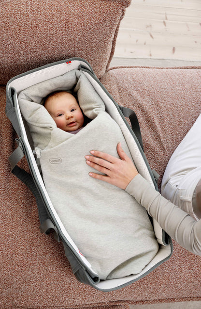 Saco Voksi Wool Wrap verde para silla de paseo o capazo